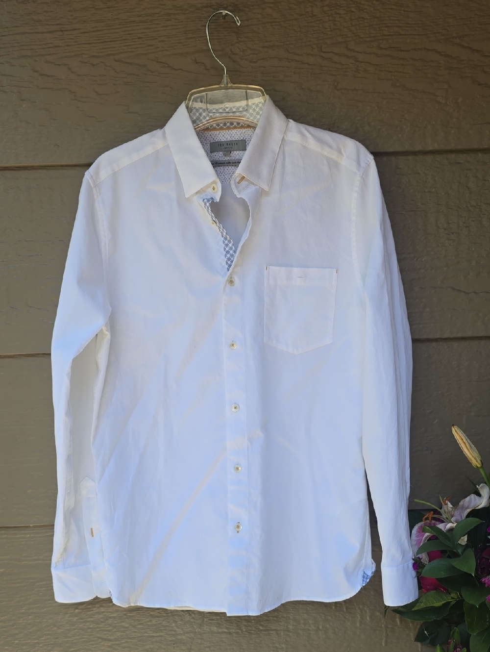 Ted Baker Textured Cotton stretch Long Sleeve Button Down 3